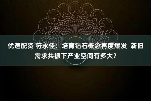 优速配资 符永佳：培育钻石概念再度爆发  新旧需求共振下产业空间有多大？
